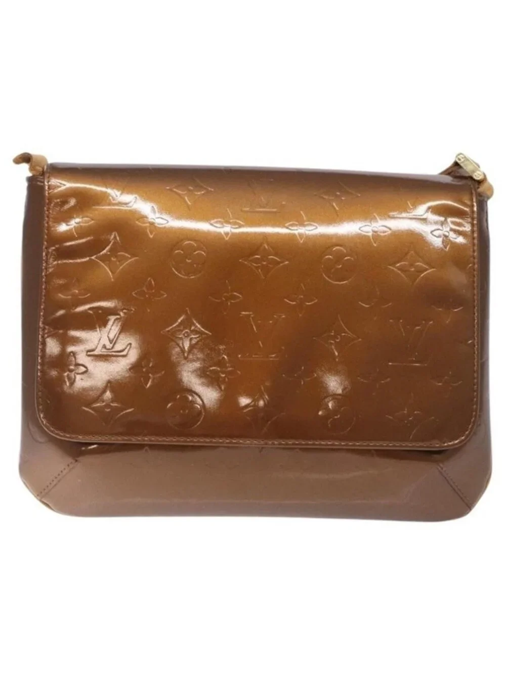 Authentic LOUIS VUITTON Monogram Vernis Thompson Street Bag Bronze M91124 LV